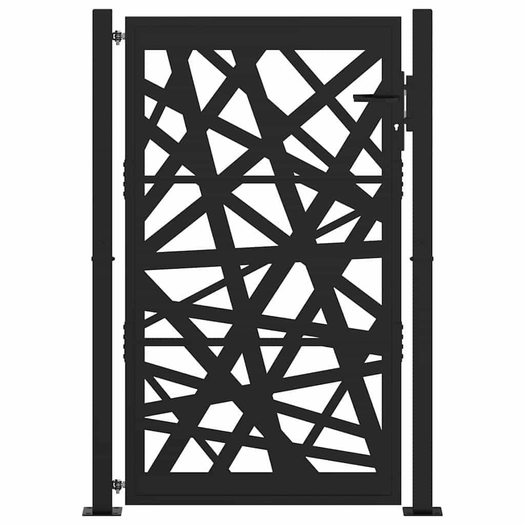 Black Steel Garden Gate 100x150cm with Lock