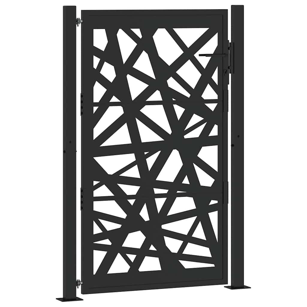 Black Steel Garden Gate 100x150cm with Lock