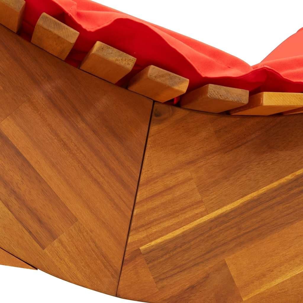Wooden Rocking Lounger with Cushion for Outdoors