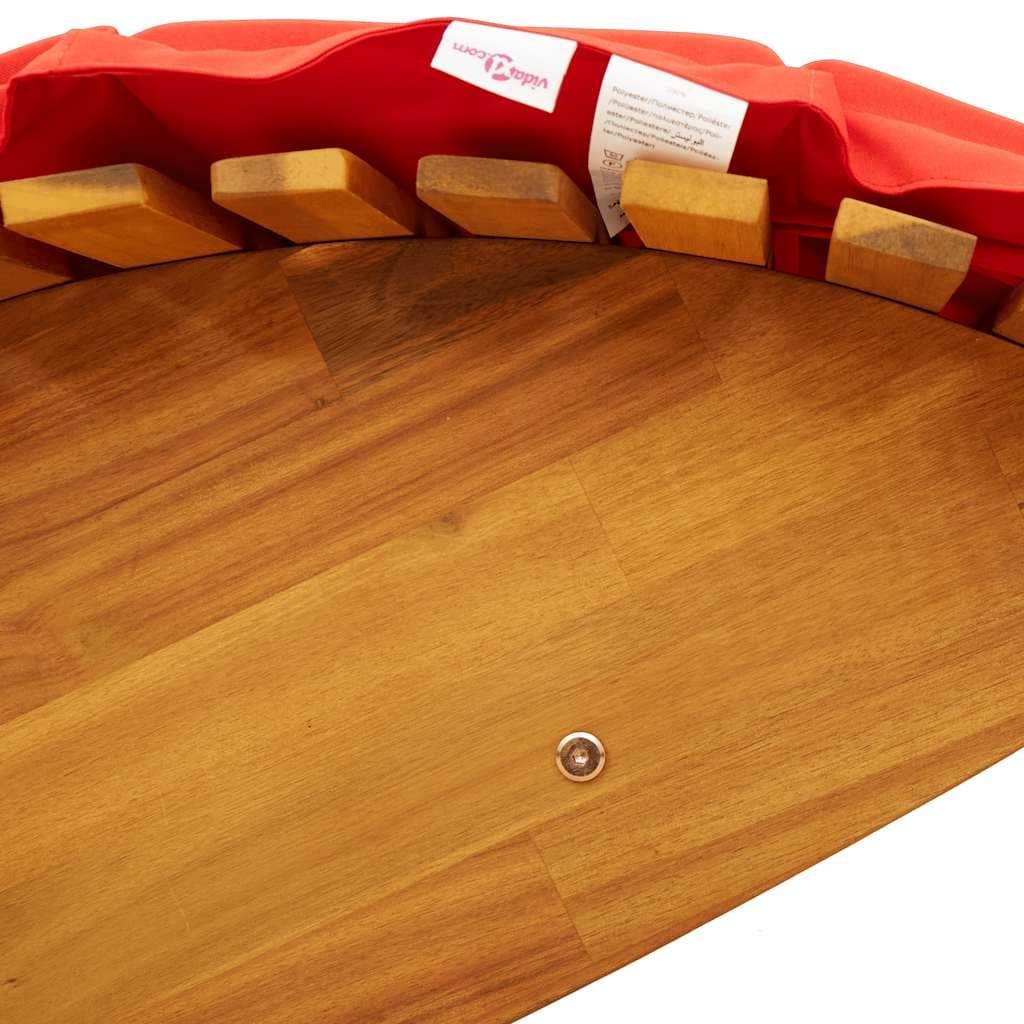Wooden Rocking Lounger with Cushion for Outdoors