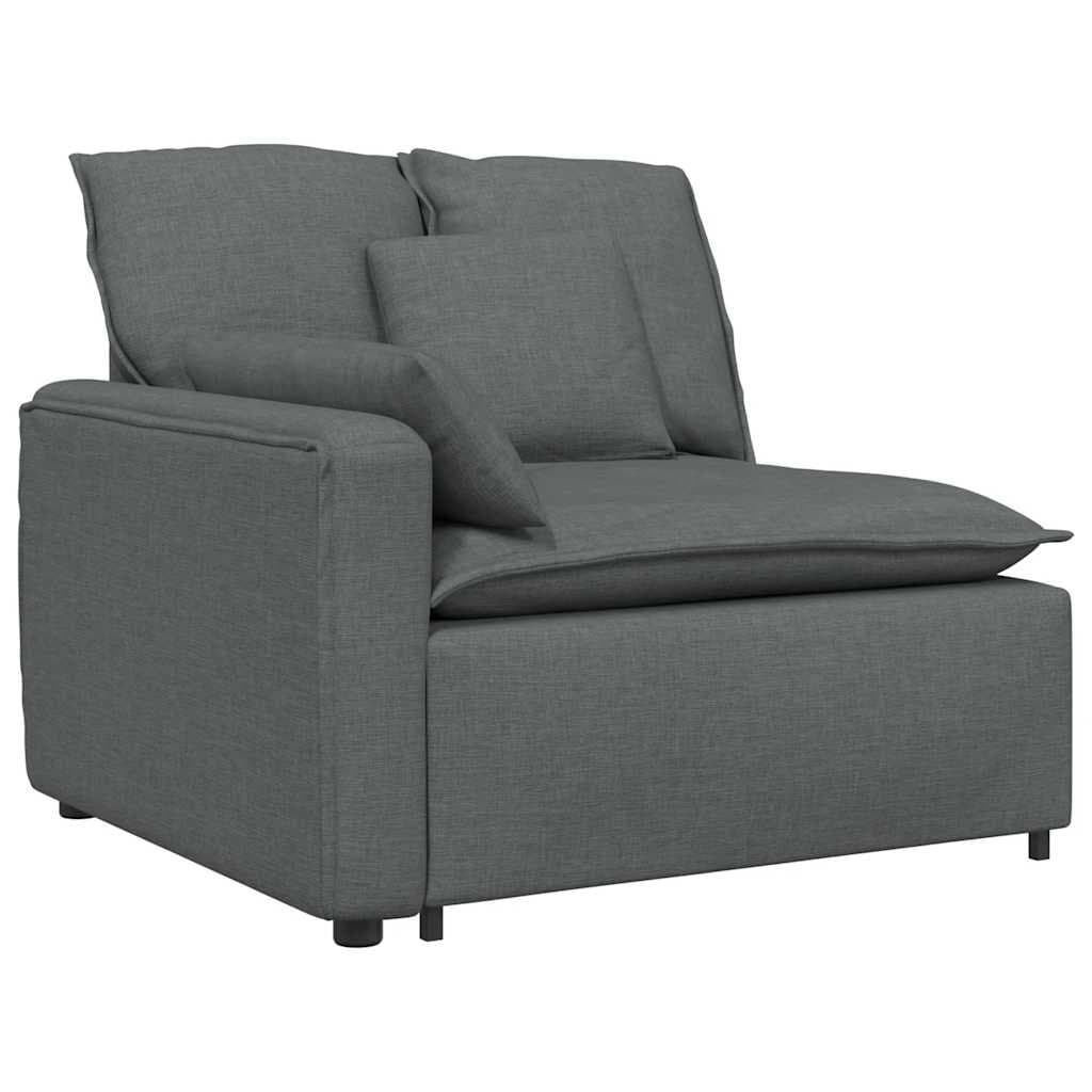 Modular Sofa Armrest End Module with Cushions Grey Sectional Unit 100cm
