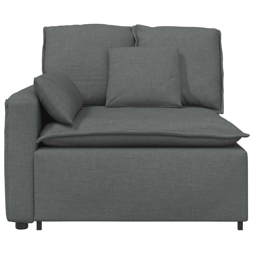 Modular Sofa Armrest End Module with Cushions Grey Sectional Unit 100cm