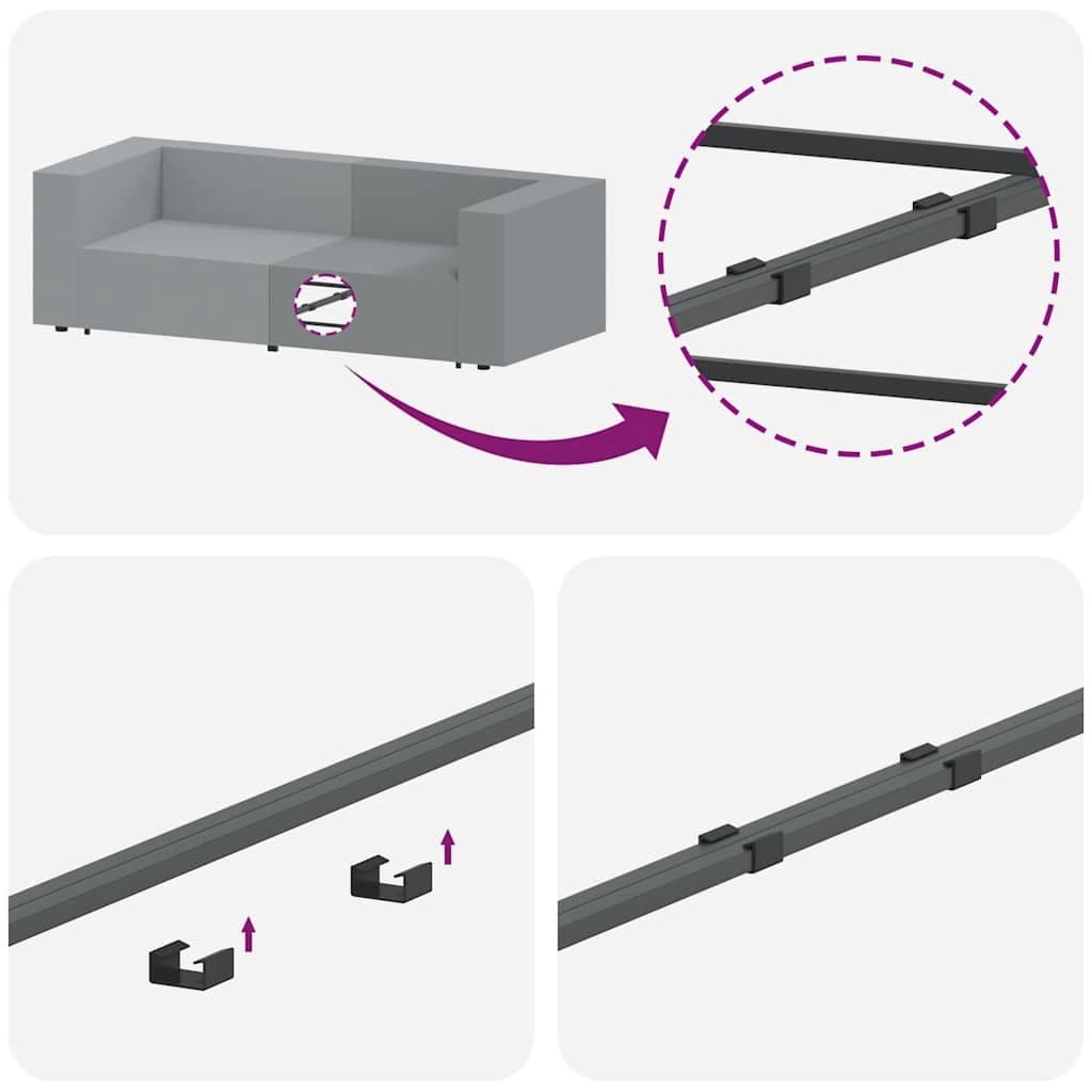 Modular Sofa Armrest End Module with Cushions Grey Sectional Unit 100cm