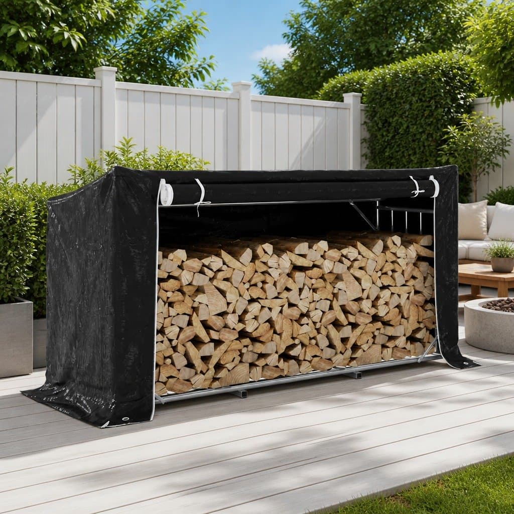 Firewood Rack with Water-Resistant Cover 200.5x80.5x110.5 cm