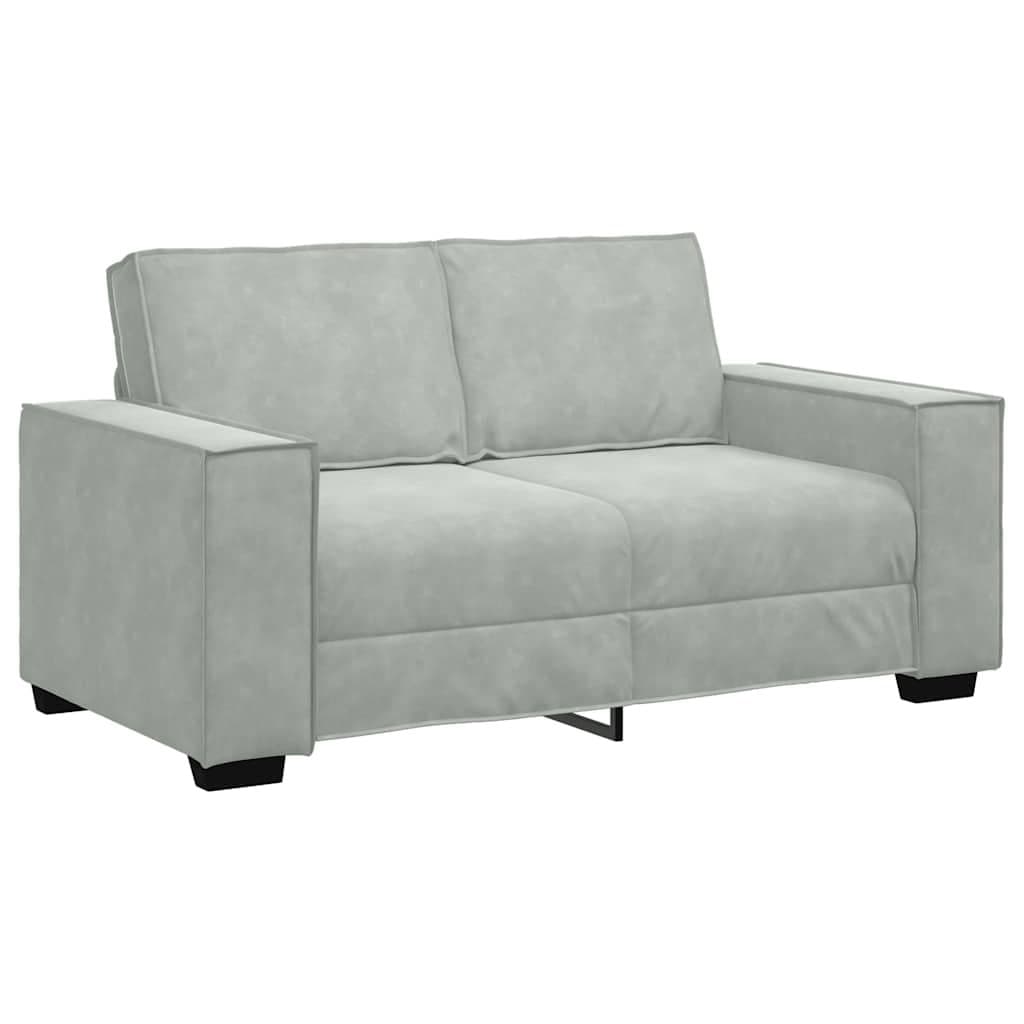 2-Seater Grey Velvet Sofa for Living Spaces