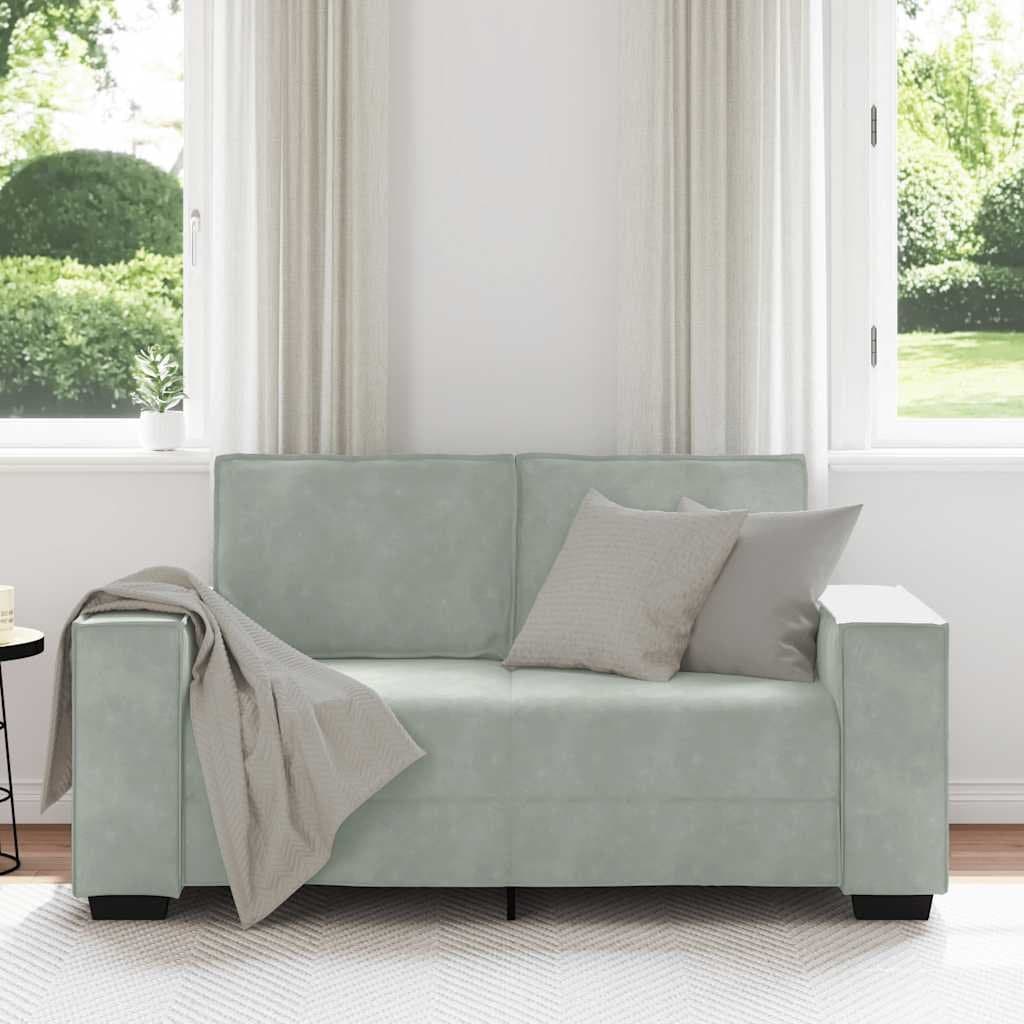 2-Seater Grey Velvet Sofa for Living Spaces