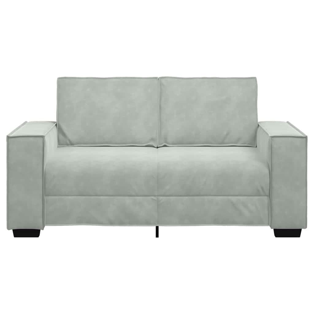 2-Seater Grey Velvet Sofa for Living Spaces