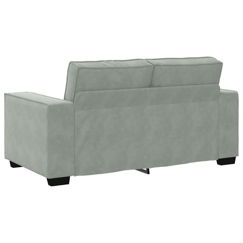 2-Seater Grey Velvet Sofa for Living Spaces
