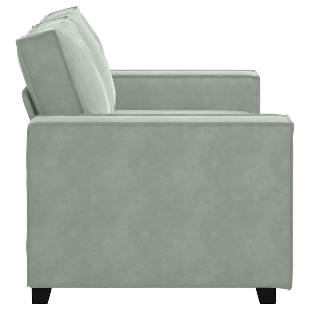 2-Seater Grey Velvet Sofa for Living Spaces