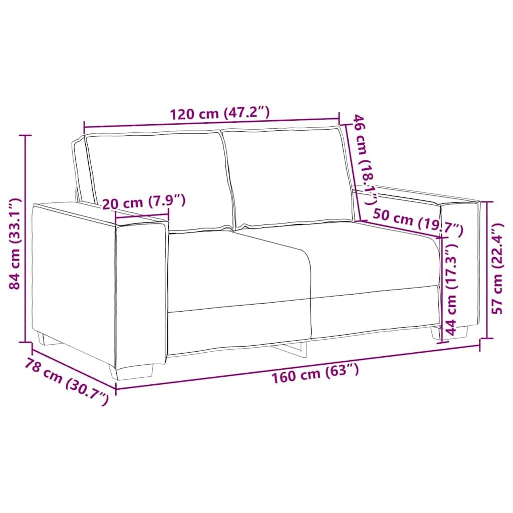 2-Seater Grey Velvet Sofa for Living Spaces
