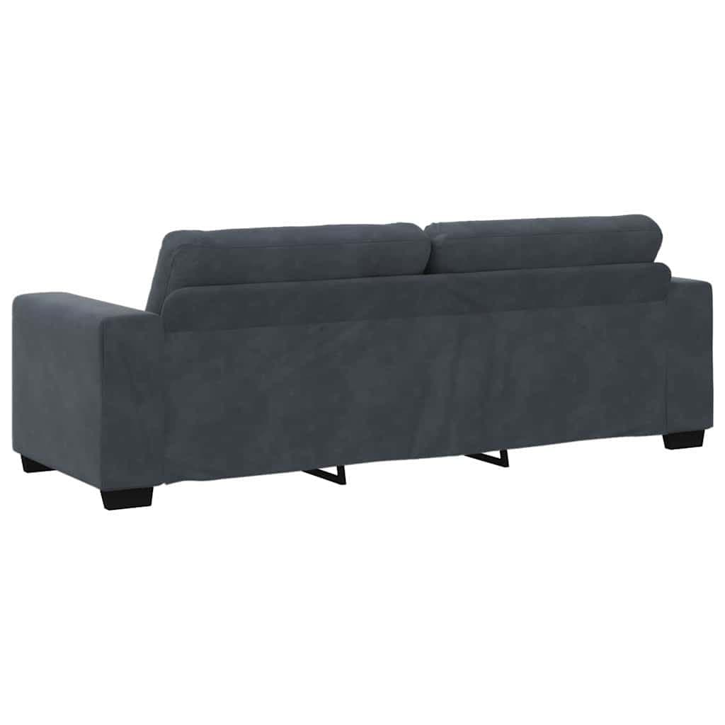 3-Seater Grey Velvet Sofa for Comfort and Stability