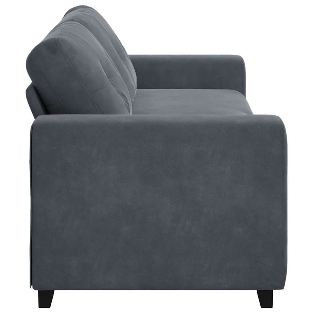 3-Seater Grey Velvet Sofa for Comfort and Stability