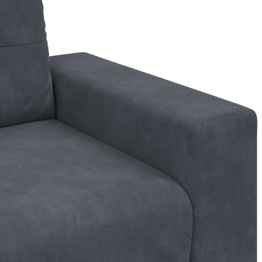 3-Seater Grey Velvet Sofa for Comfort and Stability
