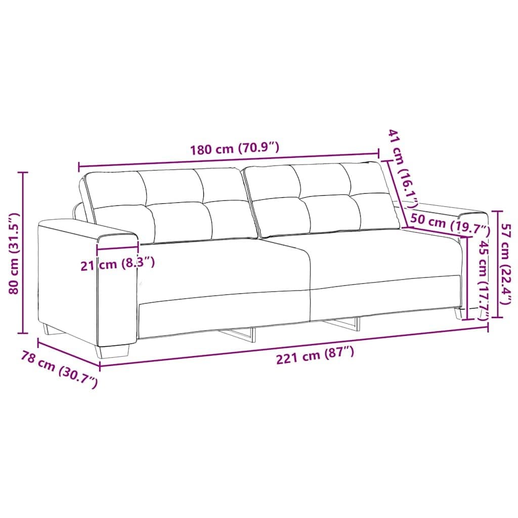 3-Seater Grey Velvet Sofa for Comfort and Stability
