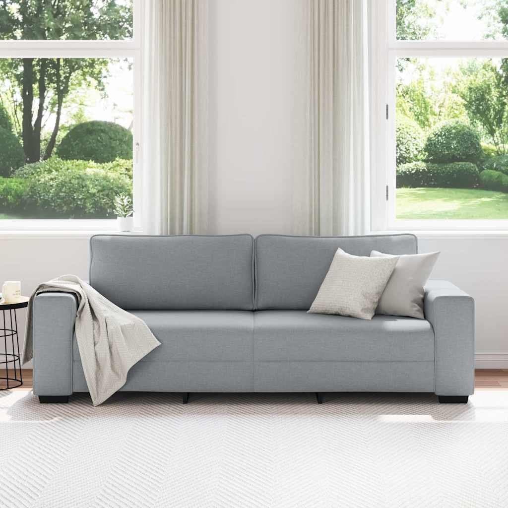 3-Seater Sofa in Grey Fabric for Living Rooms