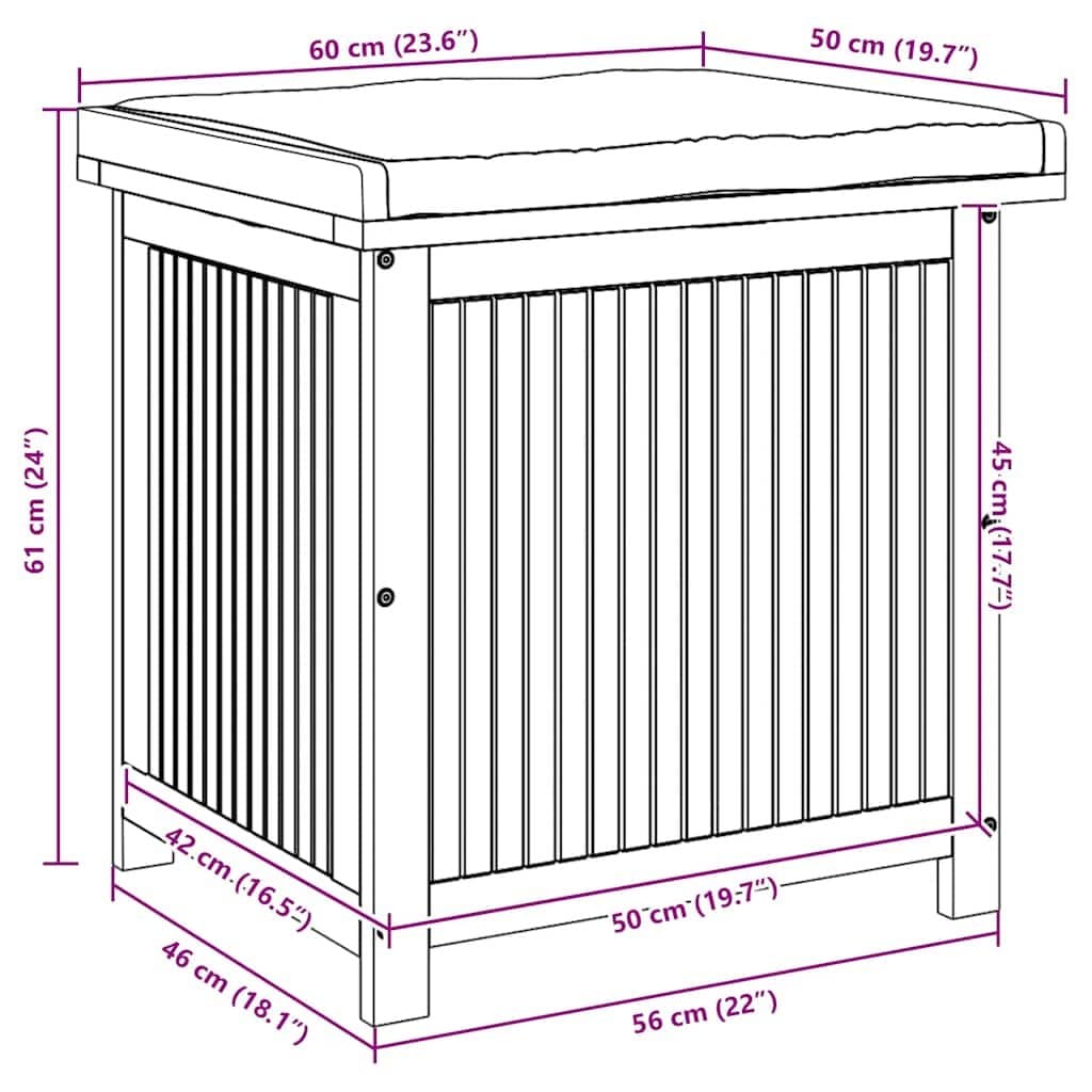 Outdoor Cushion Storage Box 60x50x61cm