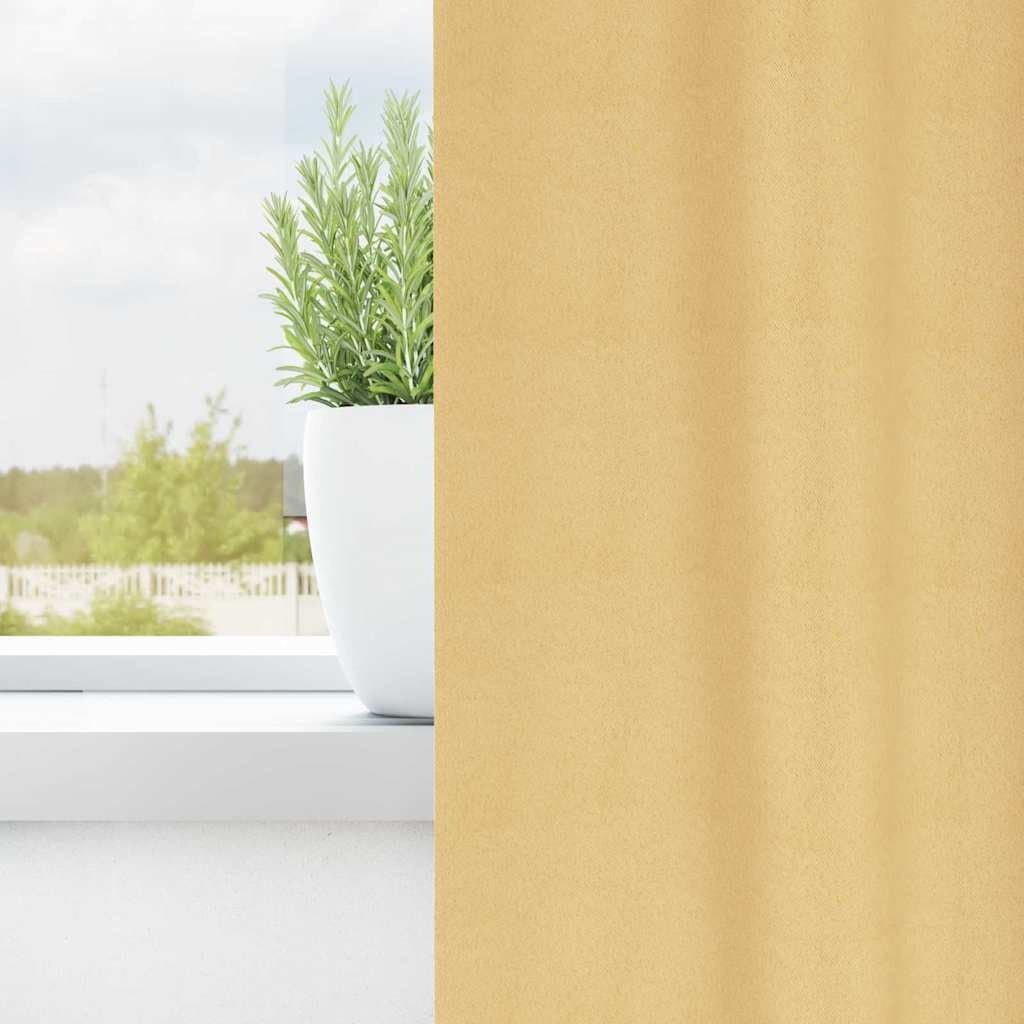 Blackout Curtains with Rings 2 pcs Beige 245 x 140 cm Modern Window Drapes