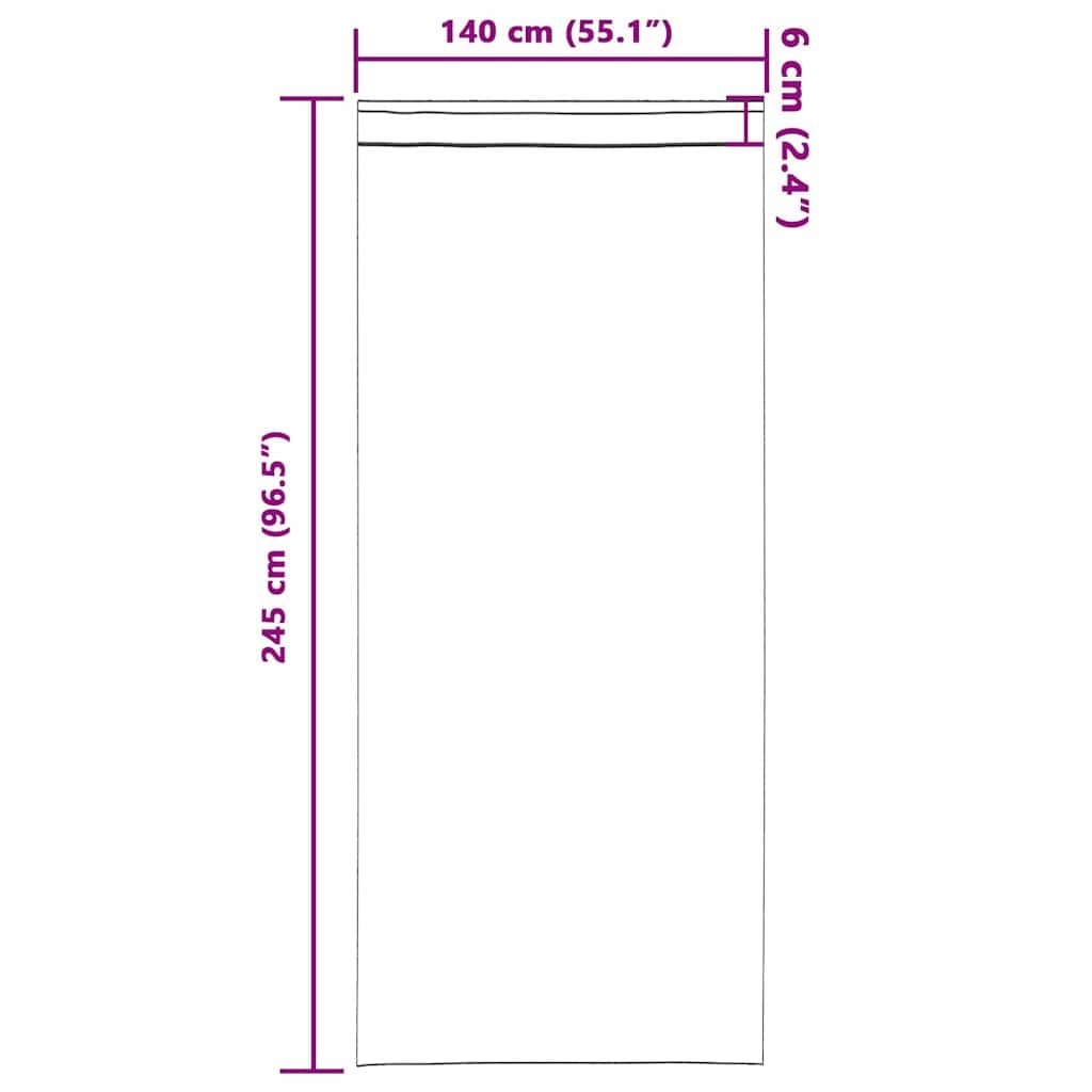 Blackout Curtains with Rings 2 pcs Beige 245 x 140 cm Modern Window Drapes