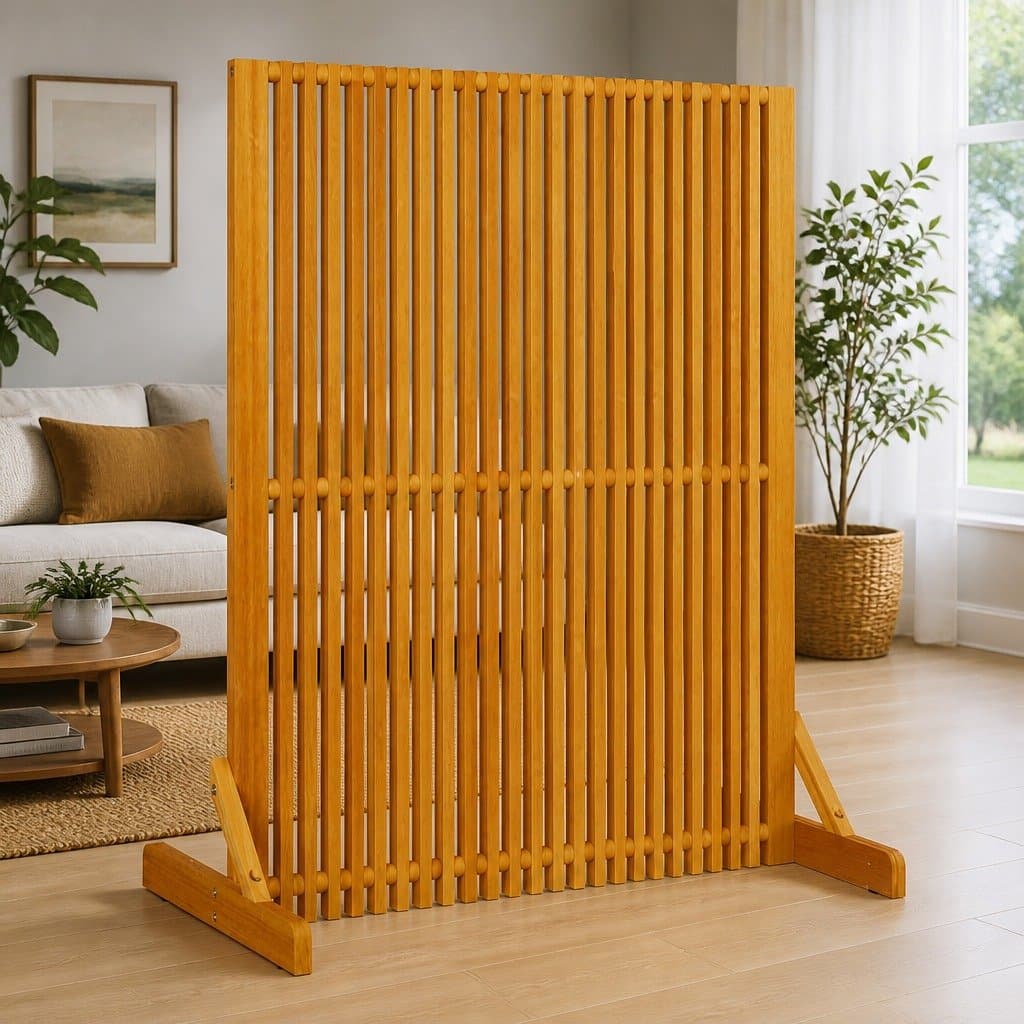 Privacy Screen Room Divider Solid Wood Brown 79.5x50x110cm