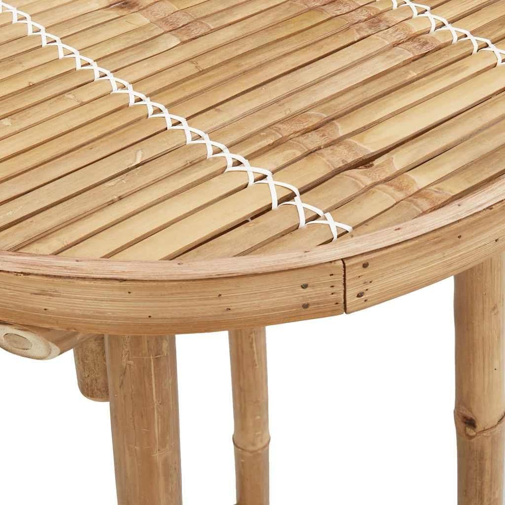 Outdoor Bar Set 3 Piece Foldable Bamboo Garden Patio Furniture Brown