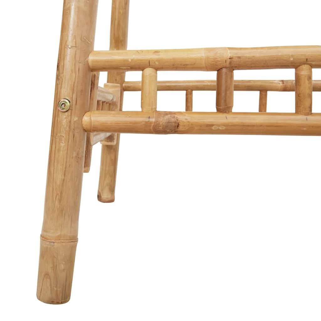 Outdoor Bar Set 3 Piece Foldable Bamboo Garden Patio Furniture Brown