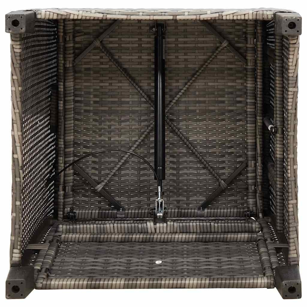 Grey Reclining Garden Chair with Foldable Side Table