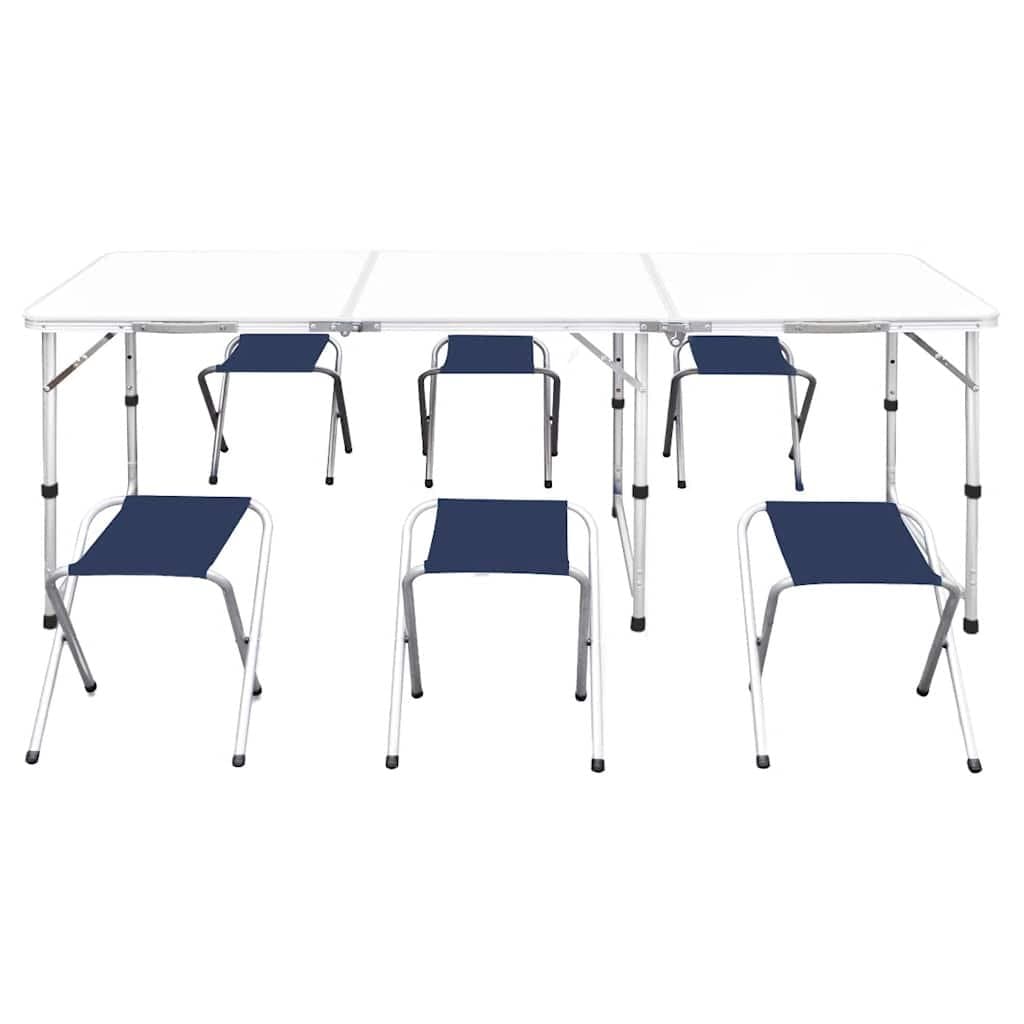 Foldable Camping Table with 6 Stools