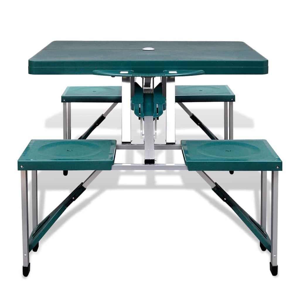 Foldable Camping Table Set with 4 Stools