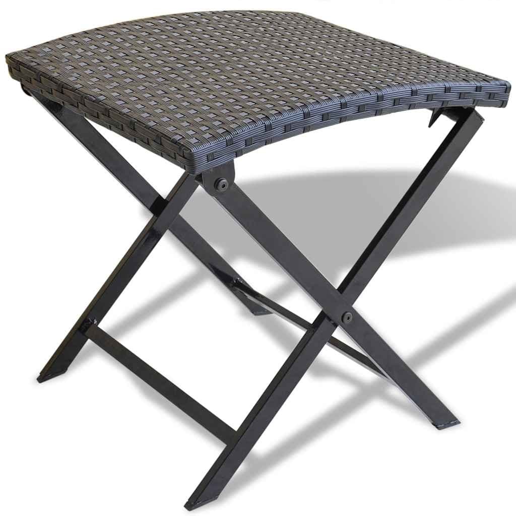 Folding Stool with Durable Rattan Seat