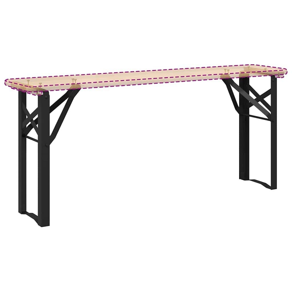 Beer Bench Legs Black Powder-Coated Steel Furniture Legs Indoor Bench Support