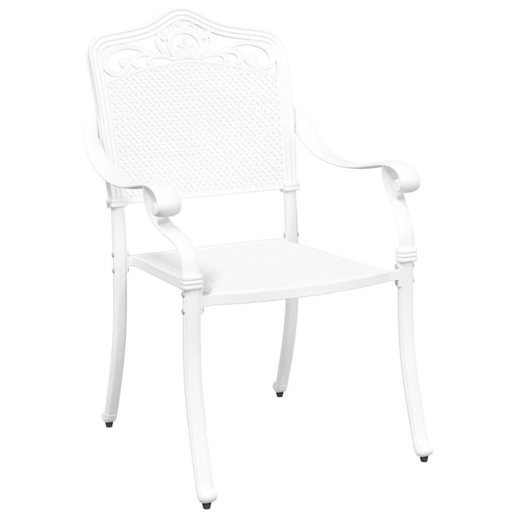 Vintage White Aluminium Outdoor Garden Chair Set of 2