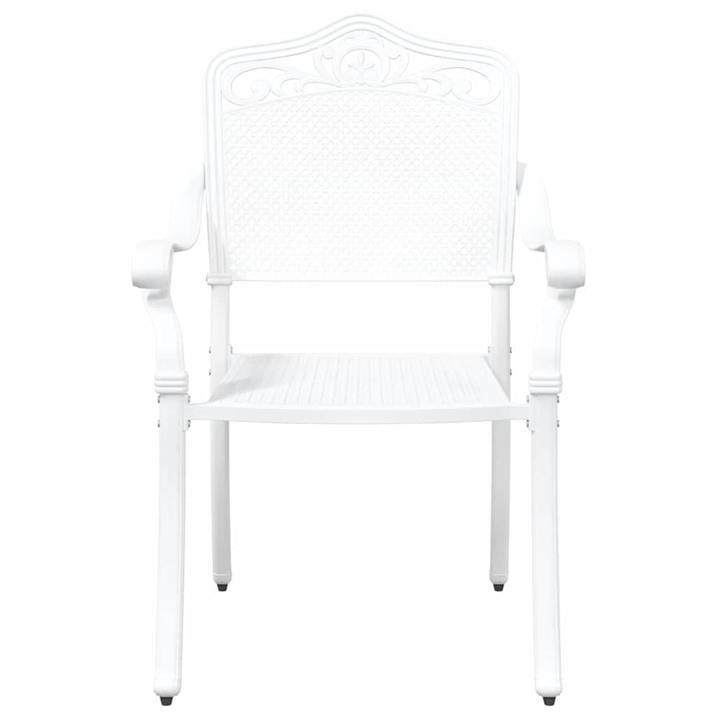 Vintage White Aluminium Outdoor Garden Chair Set of 2
