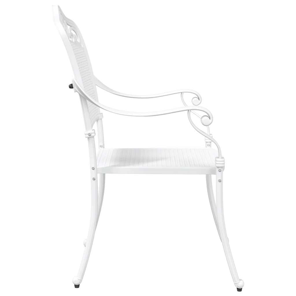 Vintage White Aluminium Outdoor Garden Chair Set of 2