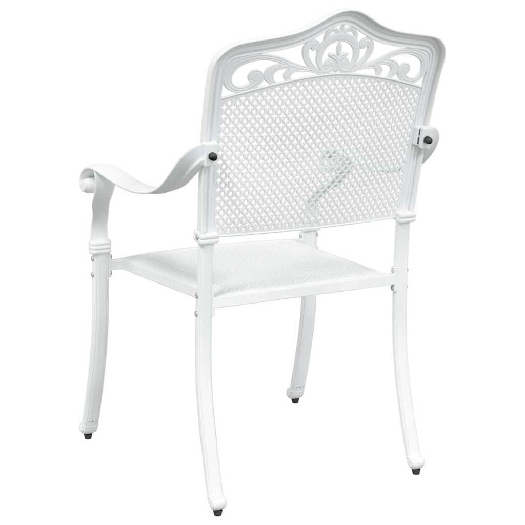 Vintage White Aluminium Outdoor Garden Chair Set of 2