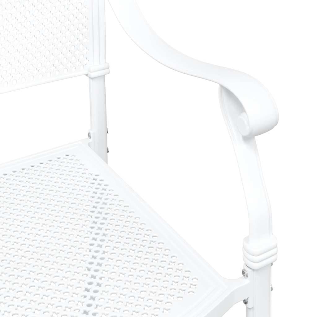 Vintage White Aluminium Outdoor Garden Chair Set of 2