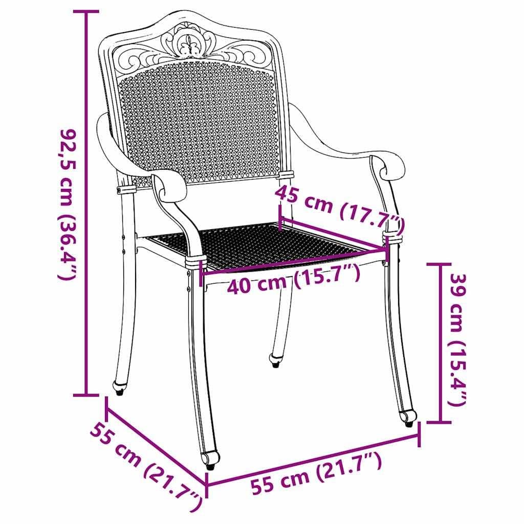 Vintage White Aluminium Outdoor Garden Chair Set of 2