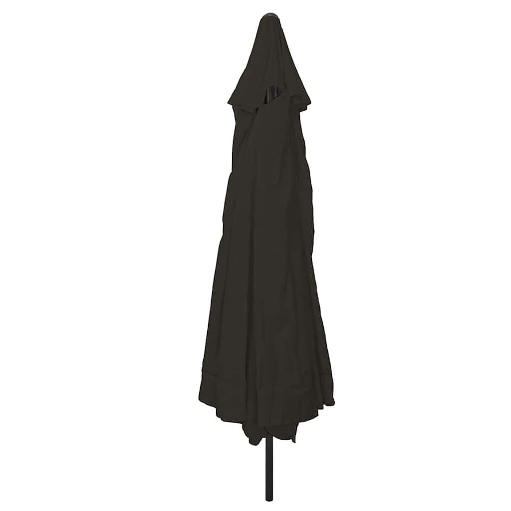 Black Garden Parasol 394x394x248cm with Hand Crank