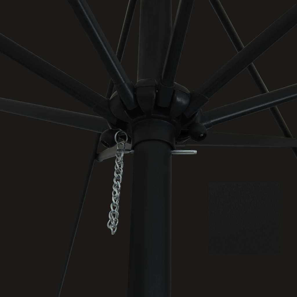 Black Garden Parasol 394x394x248cm with Hand Crank