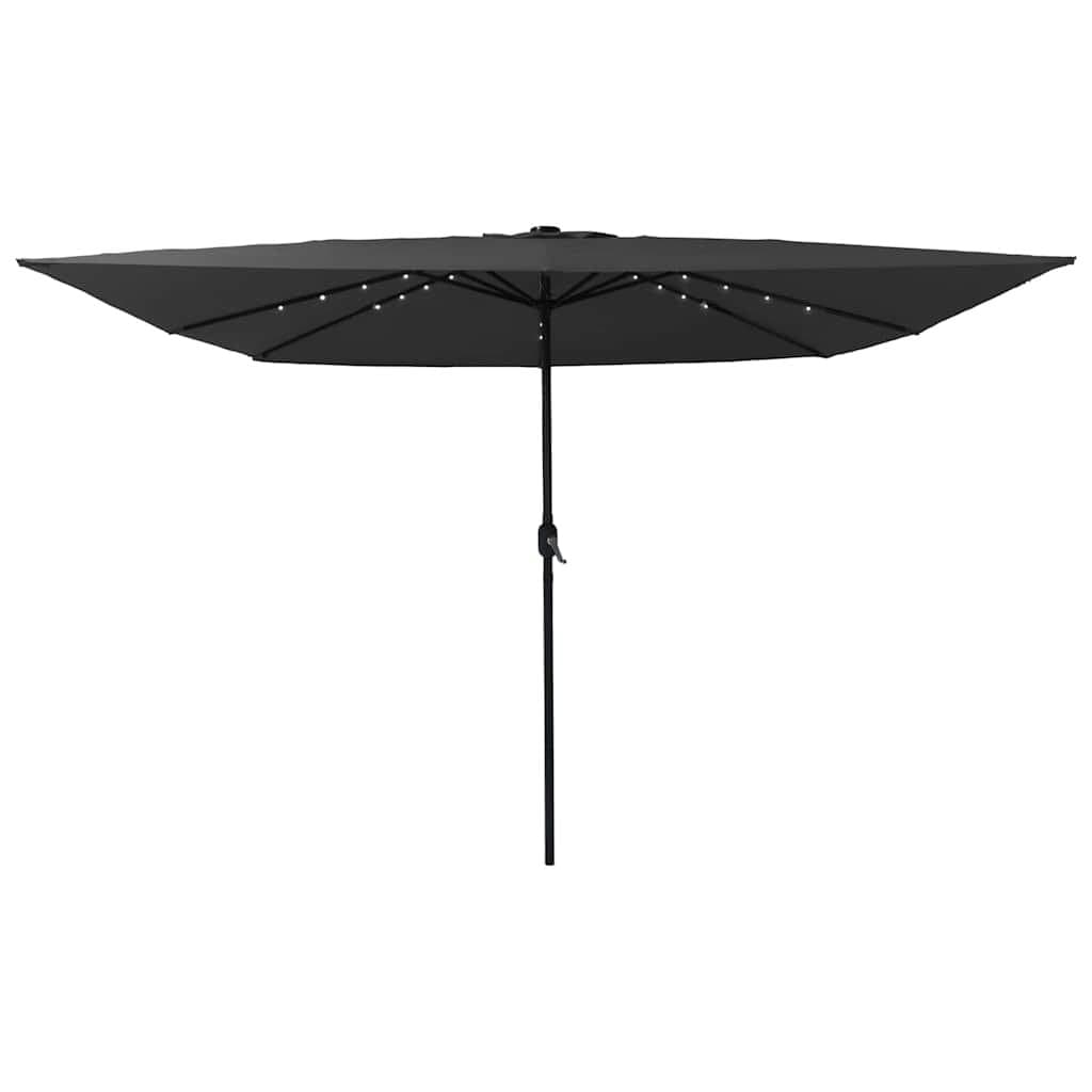 Square Anthracite Garden Parasol with LED Lights 295cm