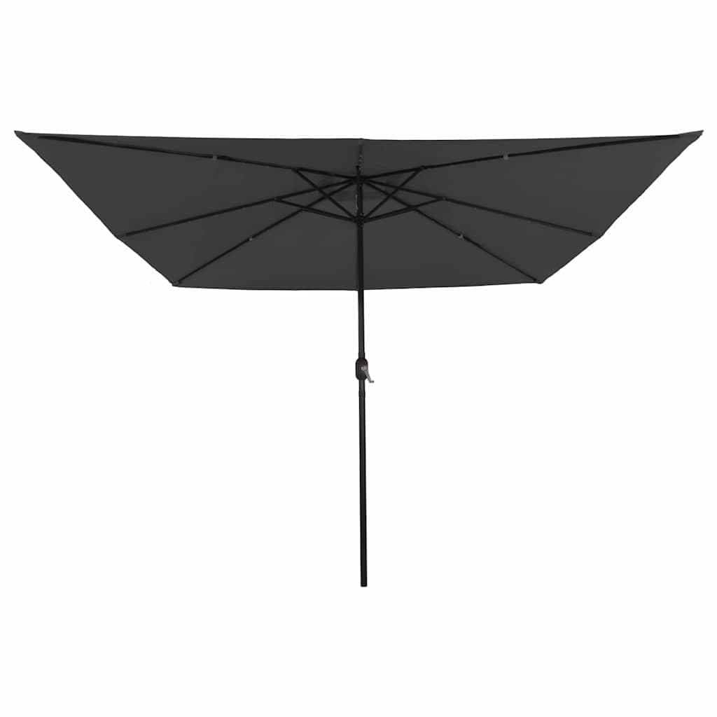 Square Anthracite Garden Parasol with LED Lights 295cm