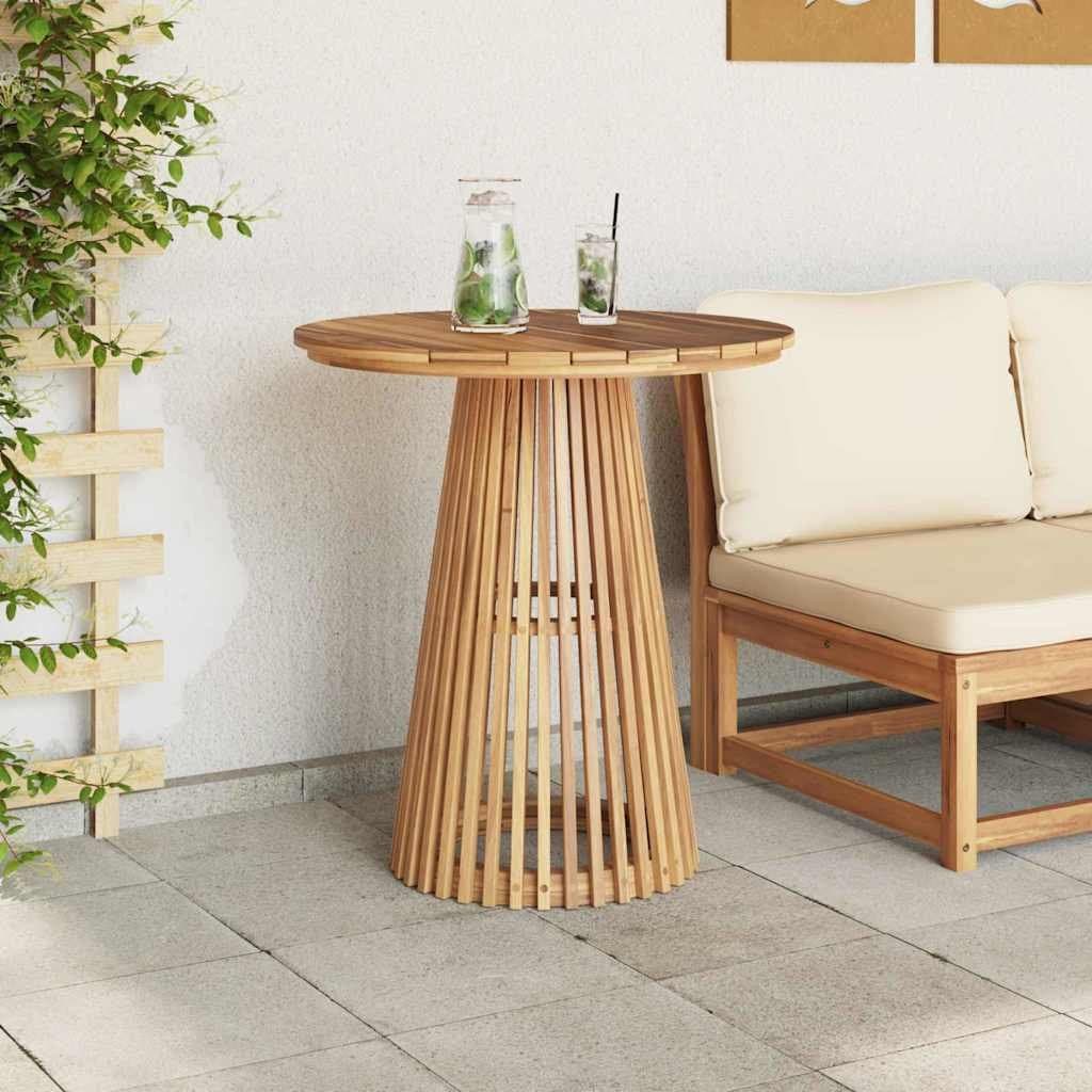 Outdoor Side Table Brown Round Garden Patio Furniture Modern Design 70x70x75cm