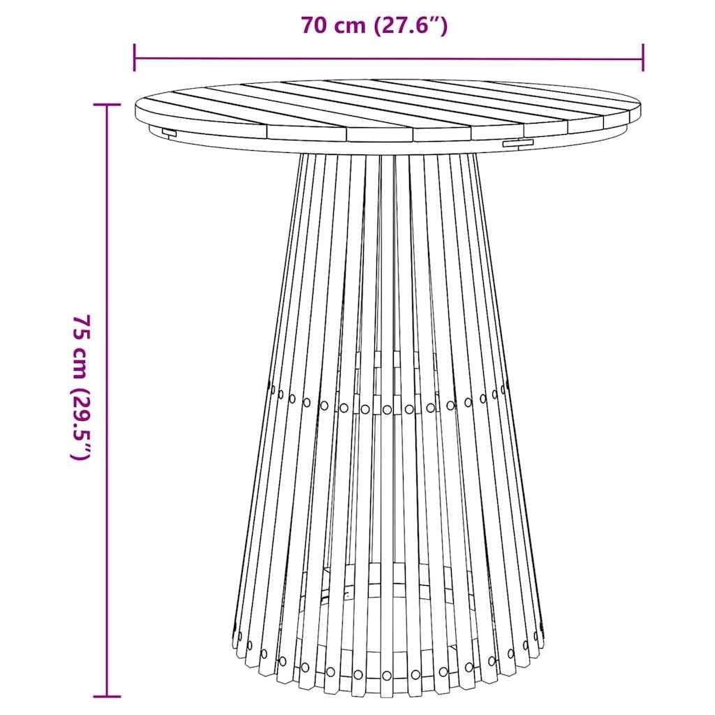 Outdoor Side Table Brown Round Garden Patio Furniture Modern Design 70x70x75cm