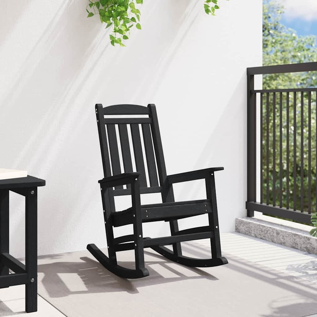 Black Garden Rocking Chair for Outdoor Relaxation