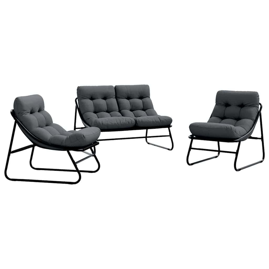 3 Piece Garden Furniture Set with Cushions