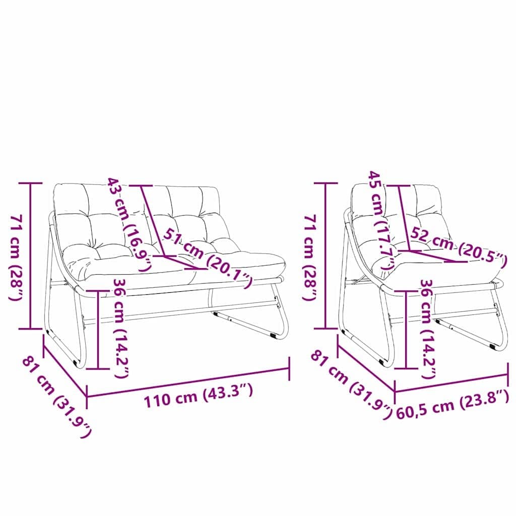 3 Piece Garden Furniture Set with Cushions