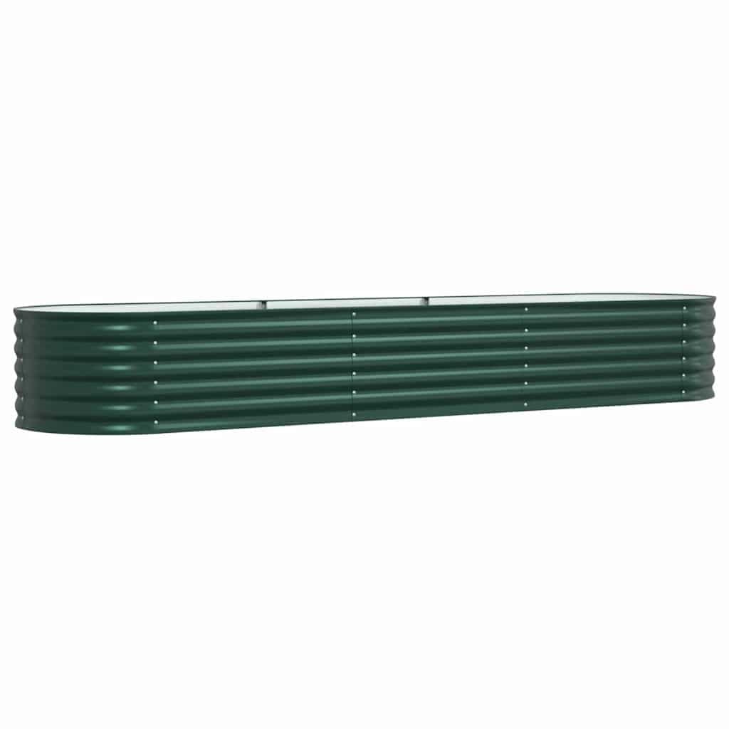 Green Steel Raised Garden Bed 320 x 80 x 44 cm