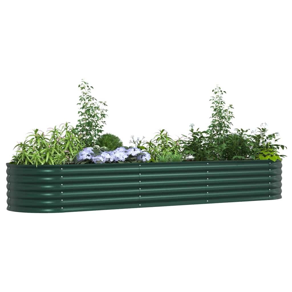 Green Steel Raised Garden Bed 320 x 80 x 44 cm