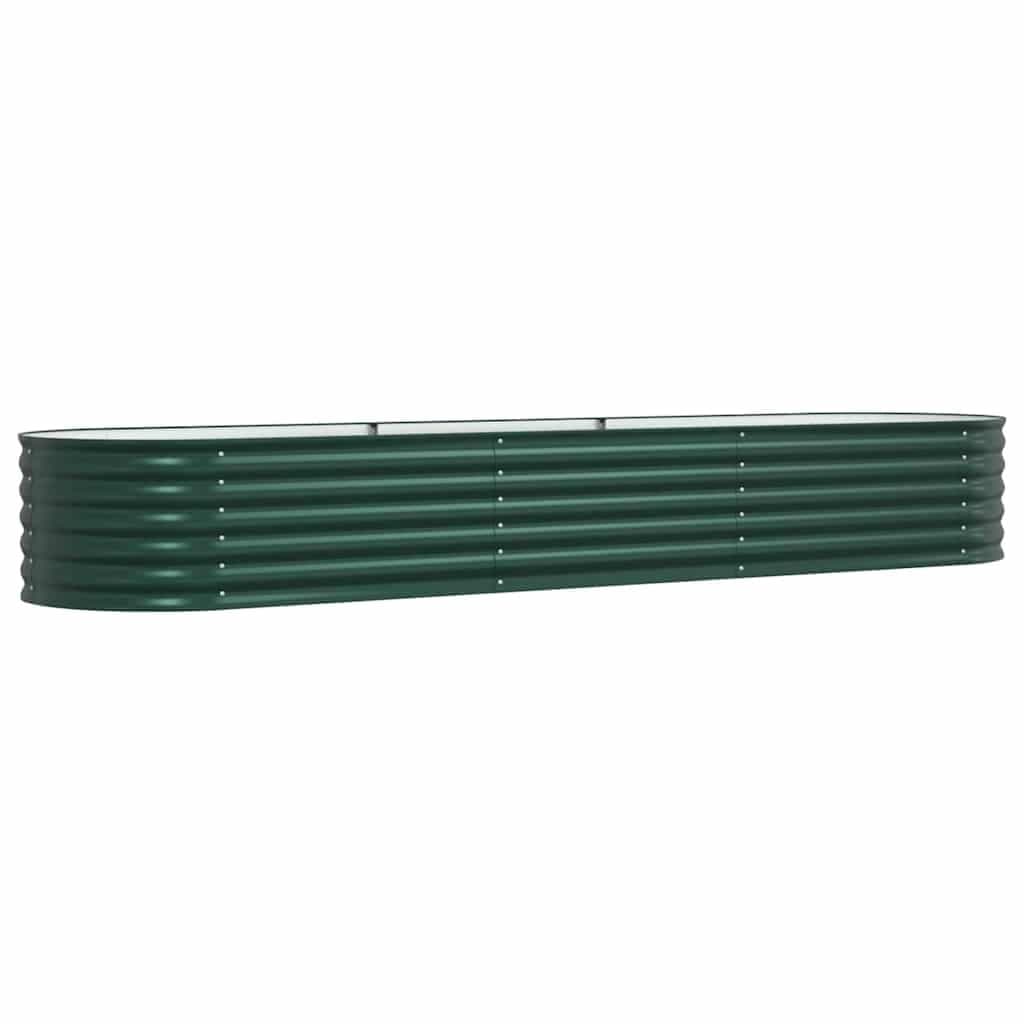 Green Steel Raised Garden Bed 320 x 80 x 44 cm
