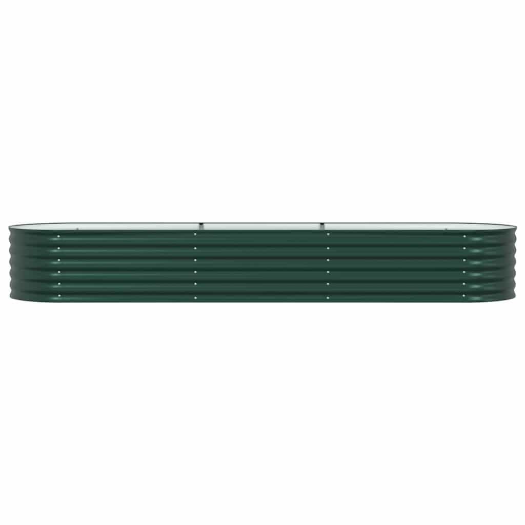 Green Steel Raised Garden Bed 320 x 80 x 44 cm