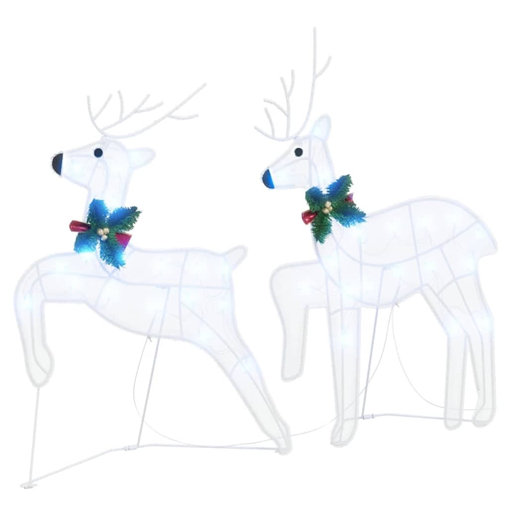 LED Reindeer Christmas Decoration 2 Pieces Cool White Holiday Lights USB Powered